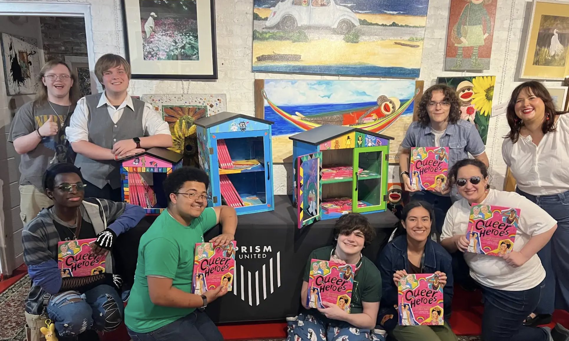 Our grantee in Alabama built Free Little Libraries to distribute LGBTQ+ books throughout their community.