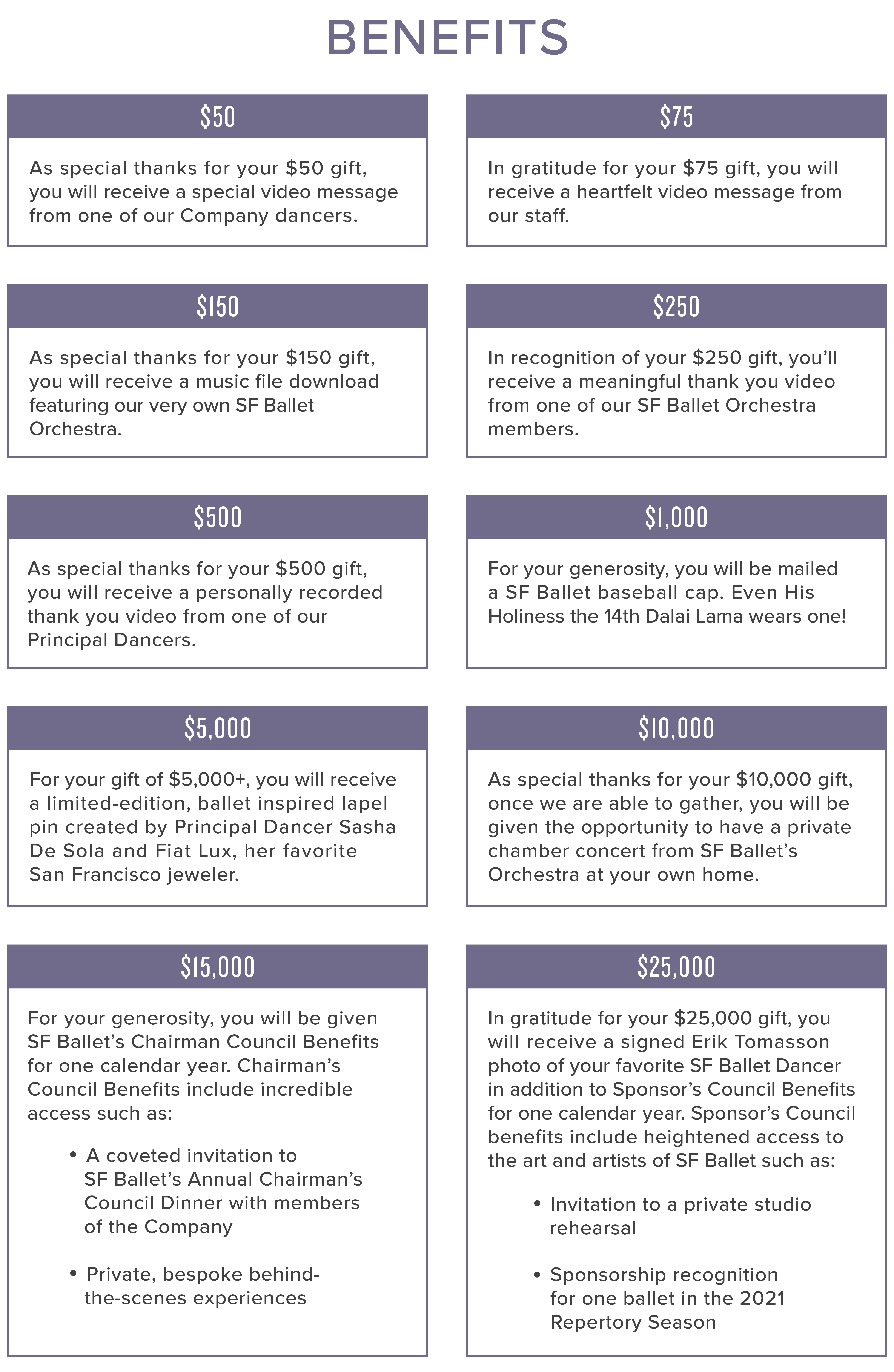Ingrid Roman's fundraising page for San Francisco Ballet Association
