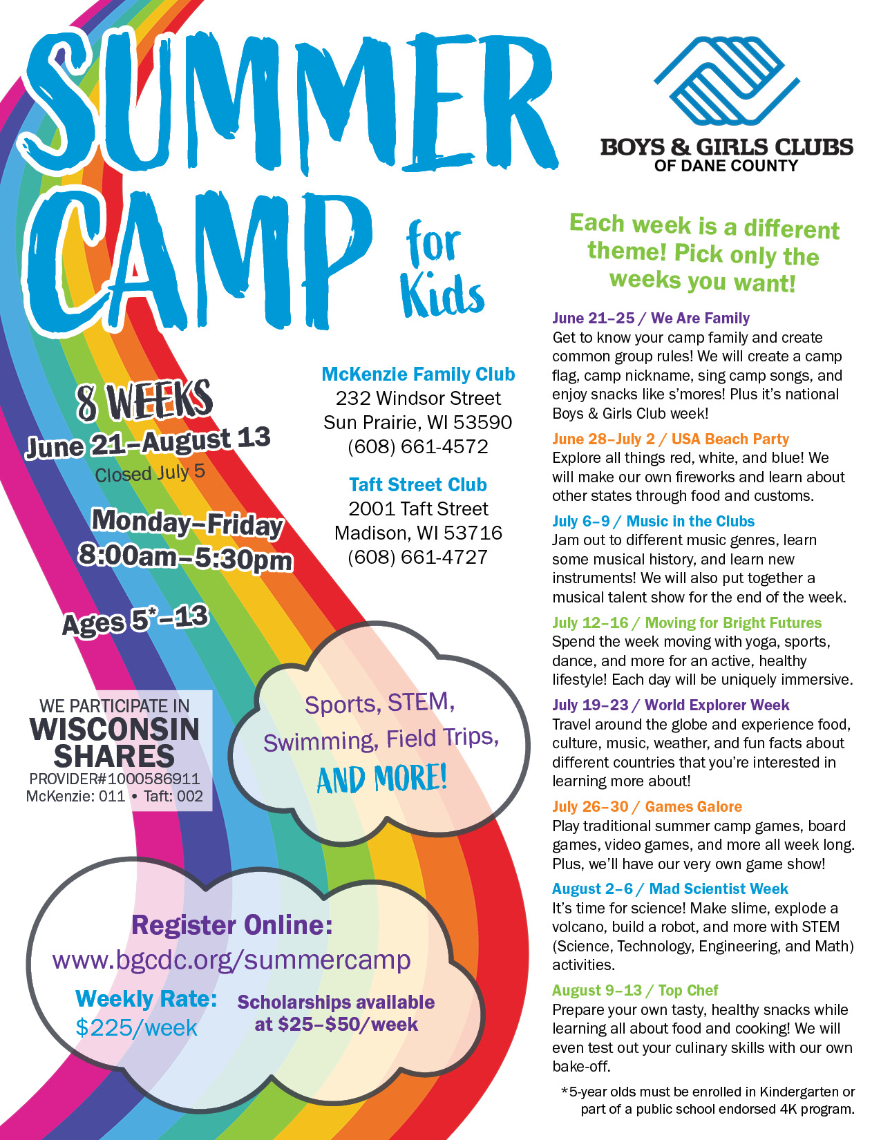 McKenzie Family Club- Summer Camp 2021 - Campaign