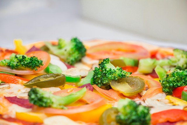 Vegetables on a flatbread