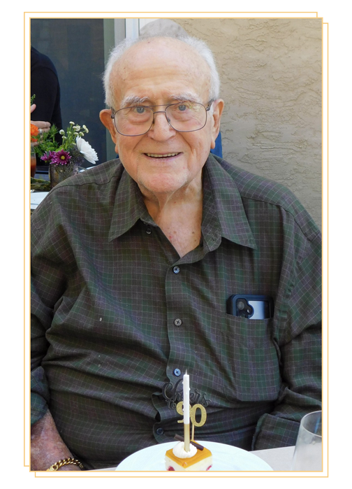 Photo of Art Rudnick celebrating his 90th birthday