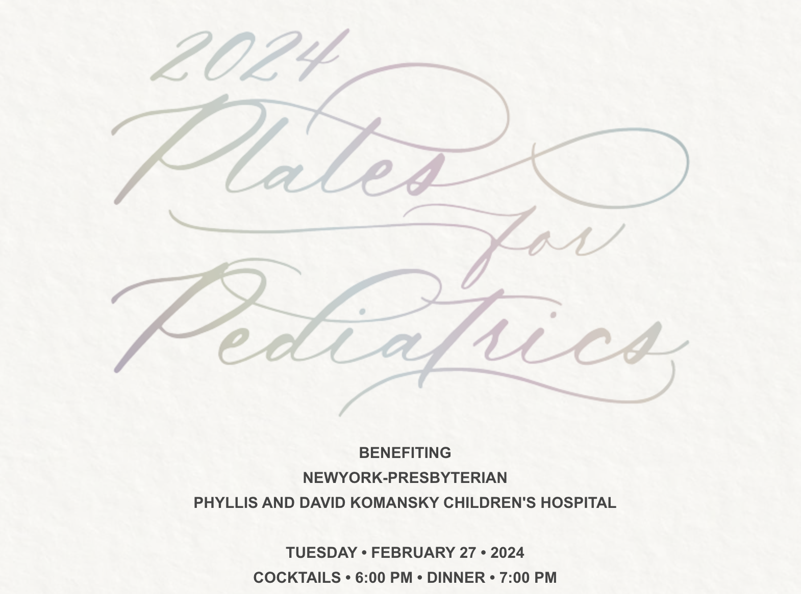 2024 Plates for Pediatrics Dinner Campaign