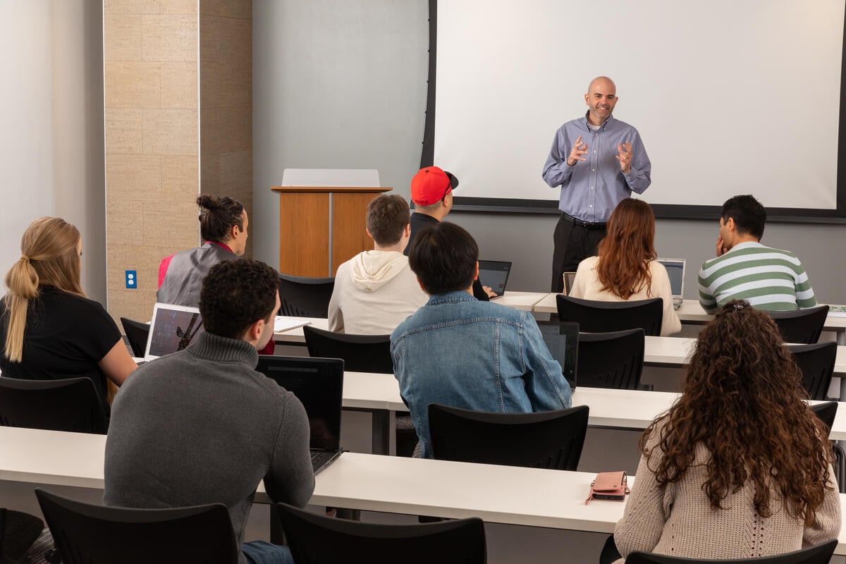 Students in a business lecture