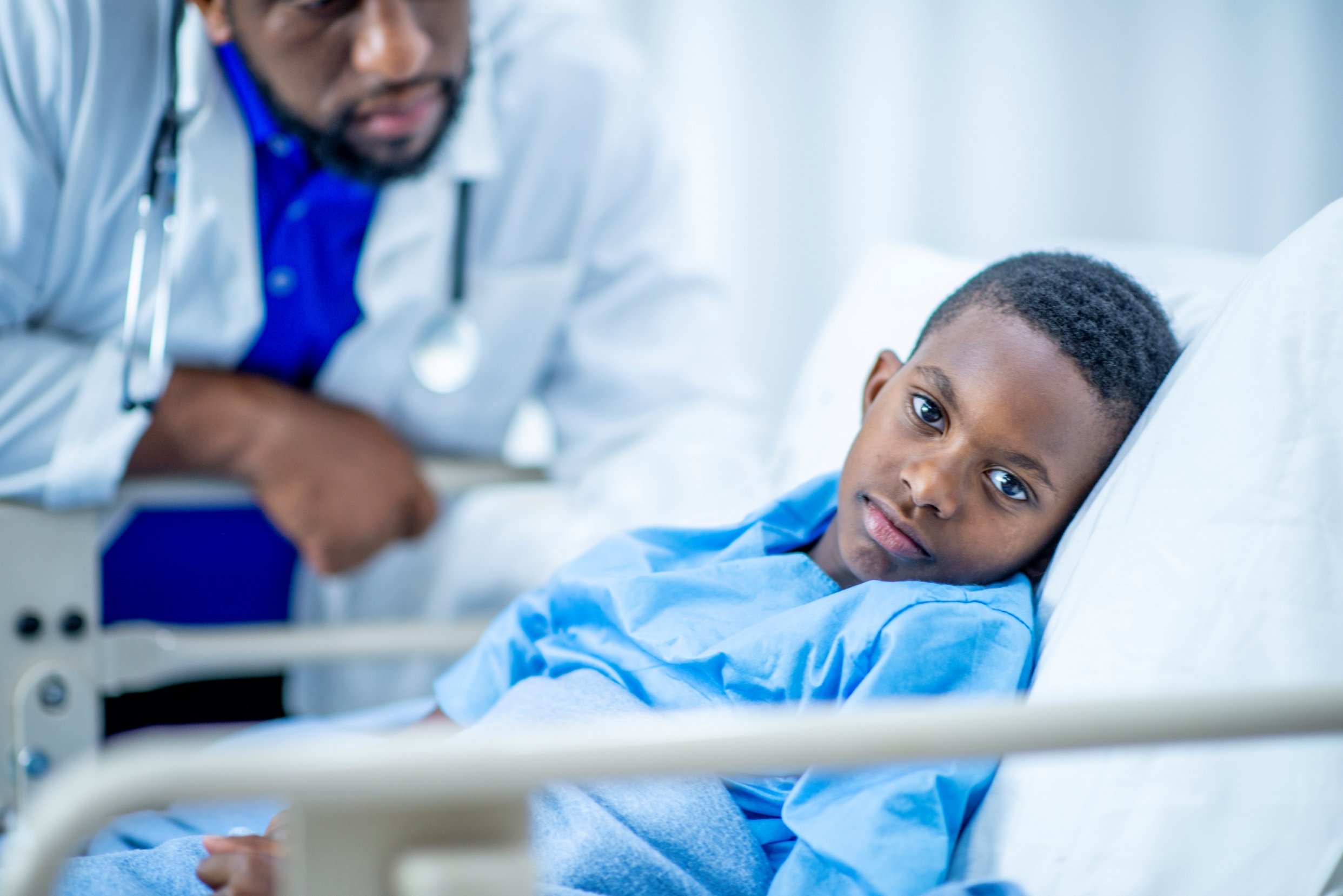 Child in a hosptial bed