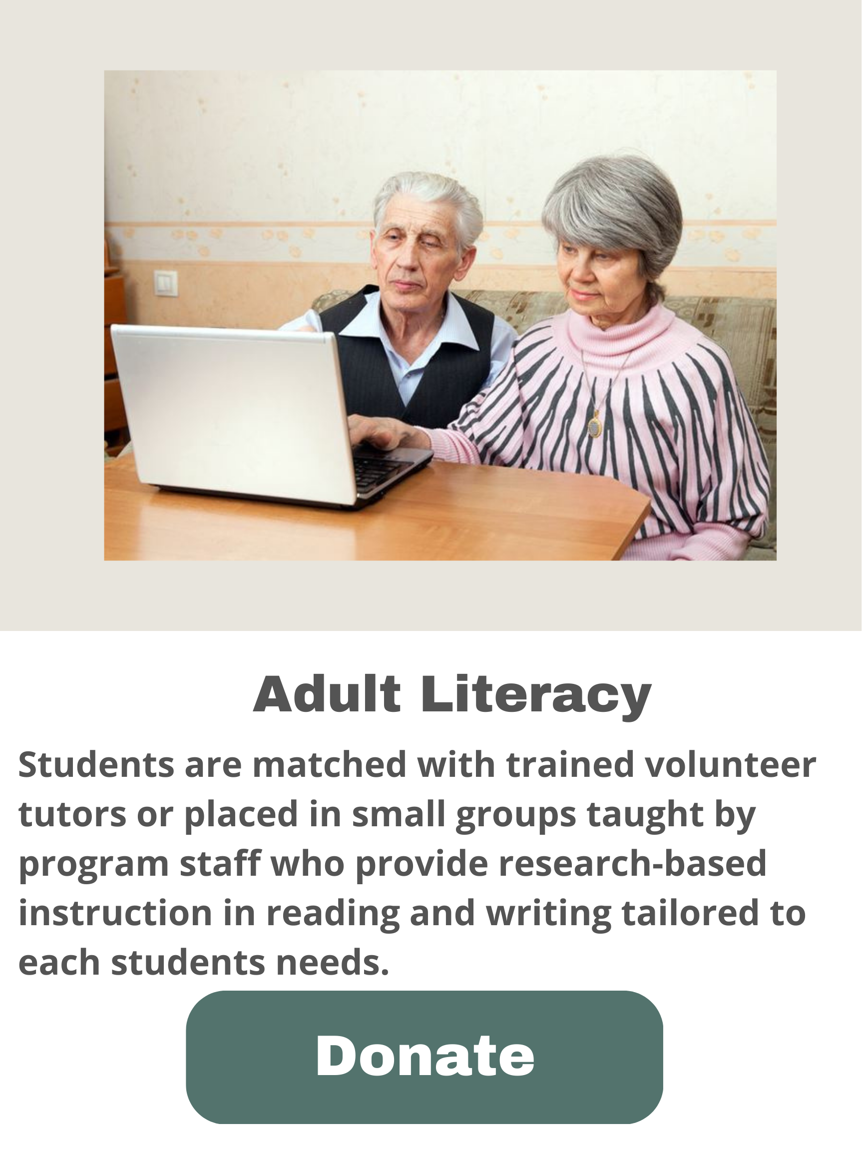 DONATE  literacy for adults