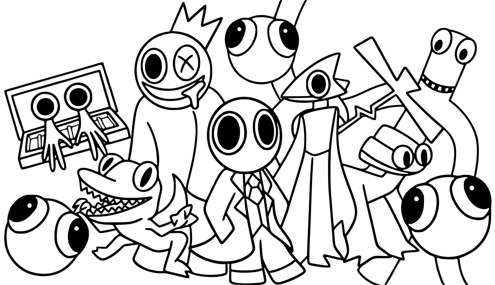 Red Rainbow Friends Coloring Pages