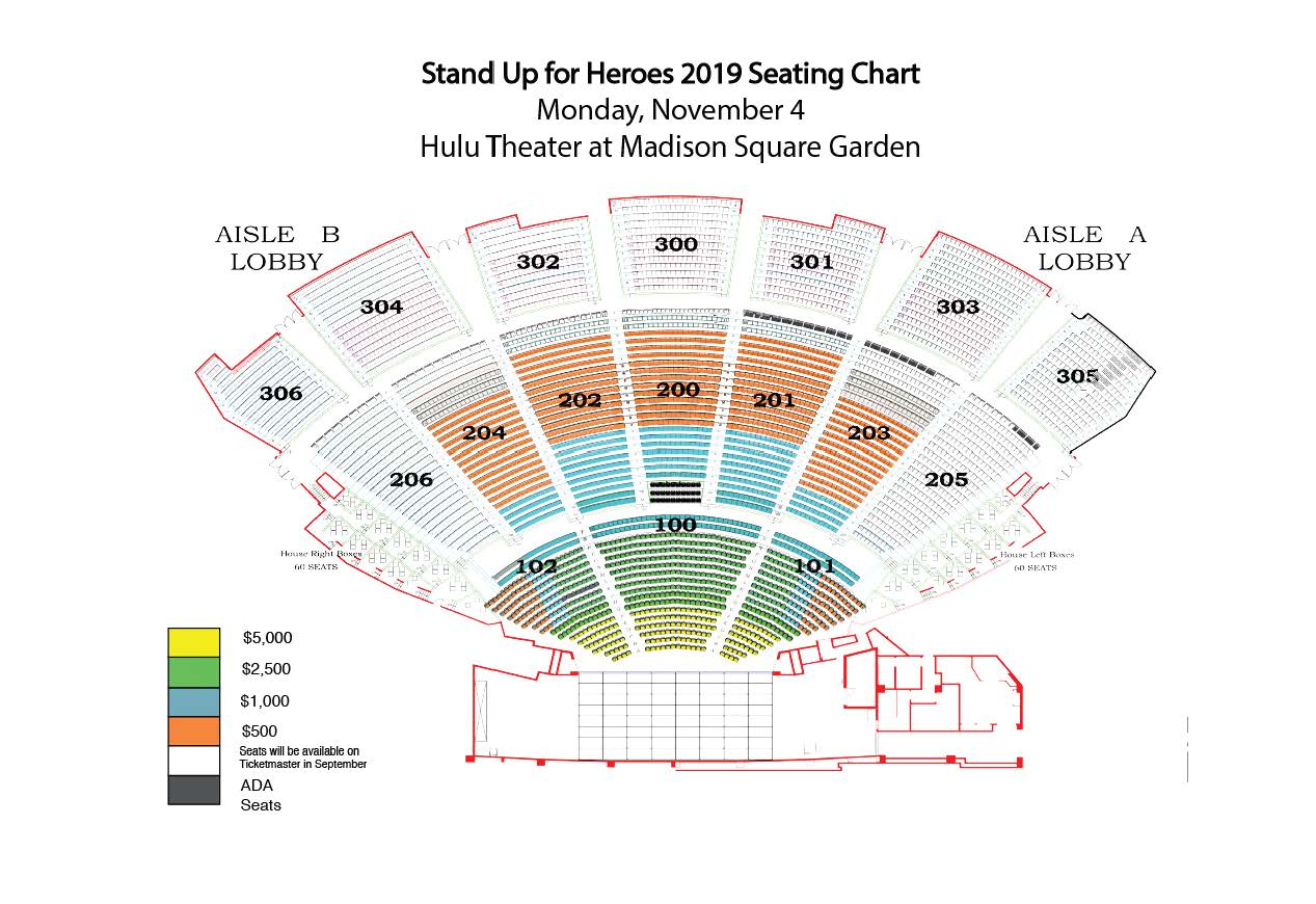 Hulu Theatre Seating Chart