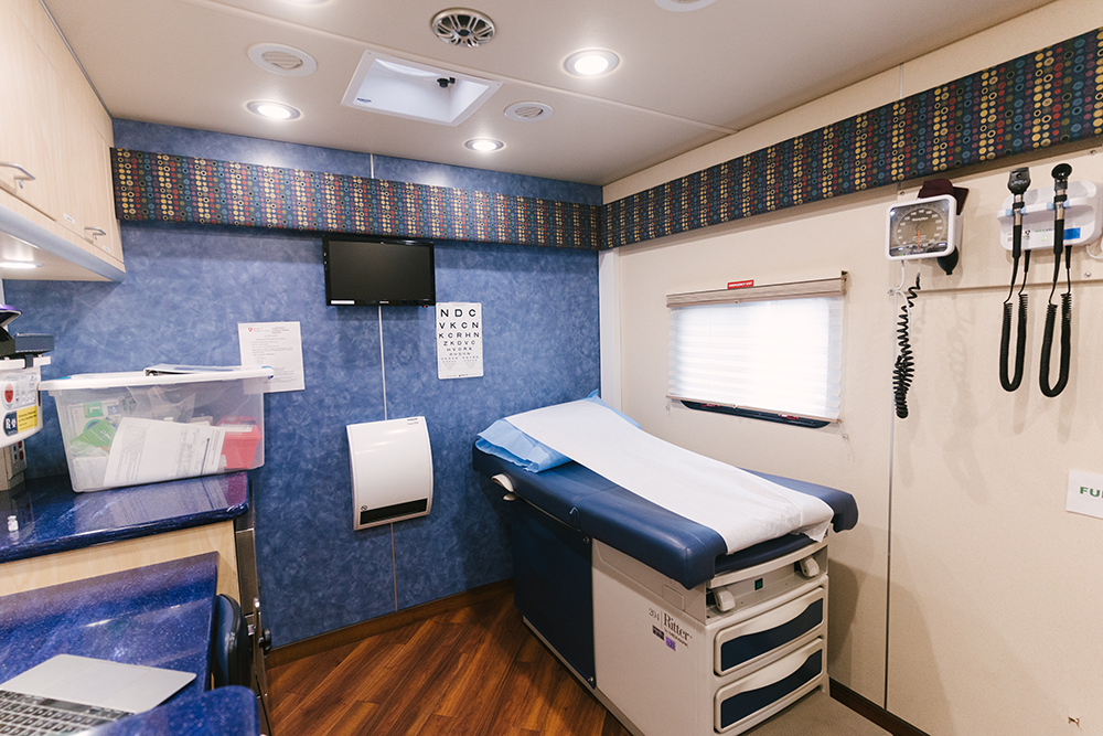 Annual Preventive Care - a Teen Van treatment space. 