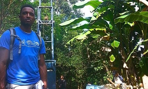 volunteer walt walker in the field 