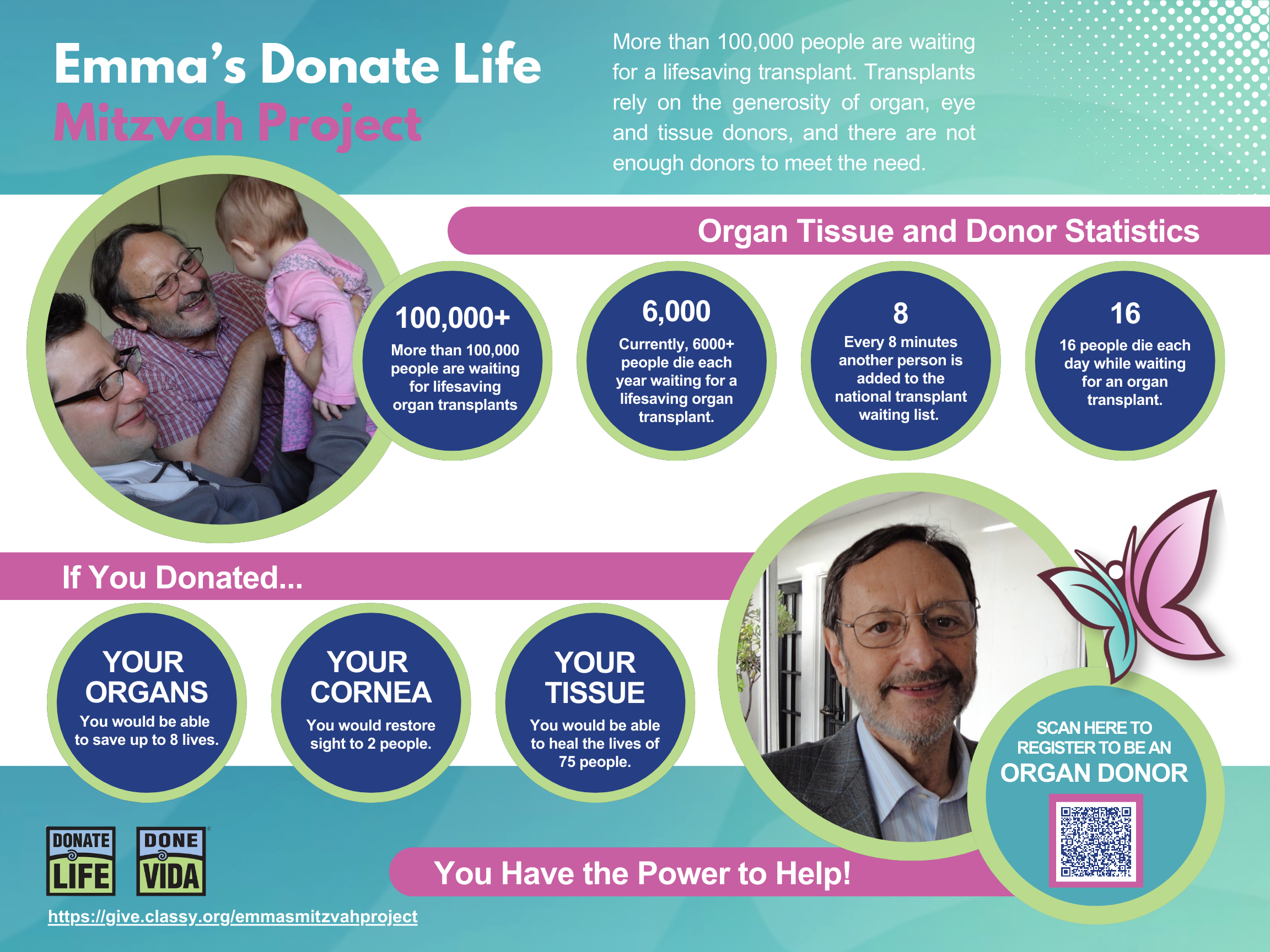 EMMA'S DONATE LIFE FUNDRAISER's fundraising page for Donate Life America