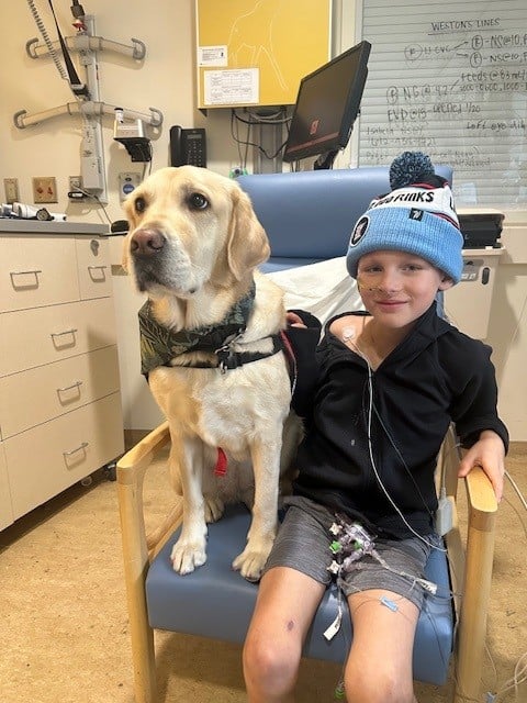 Photo of patient with service dog