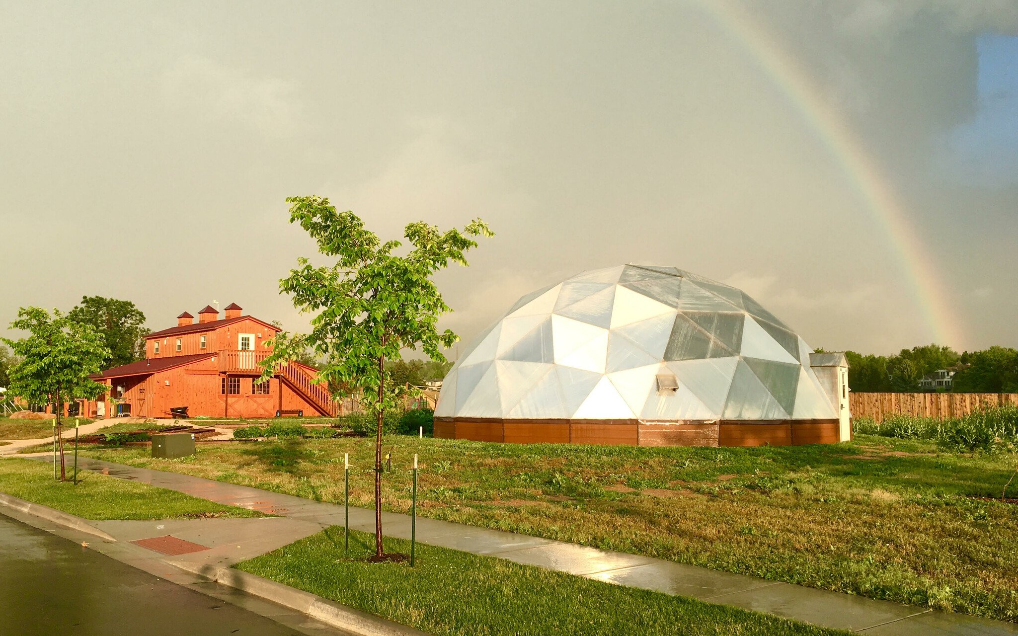 Milk and Honey Farm with rainbow