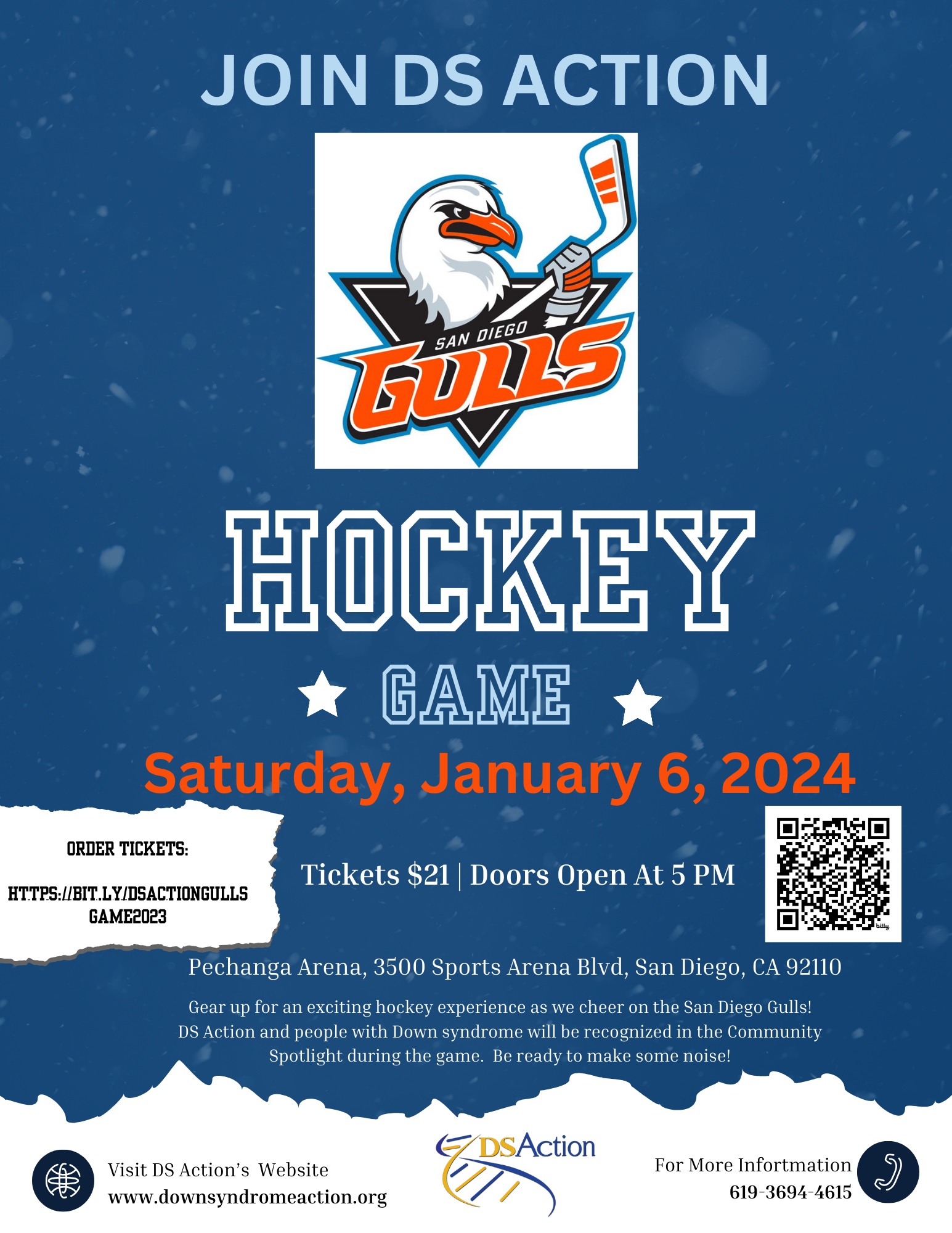 Go to the DS Action Gulls Night - Sunday, April 7, 2024 donation page