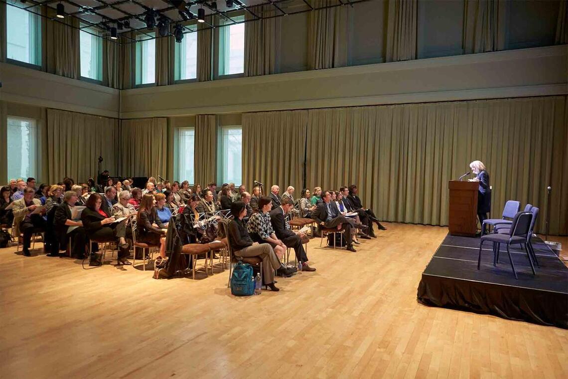 Photo of guests at a lecture