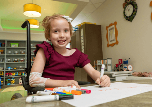 Piper doing arts and crafts