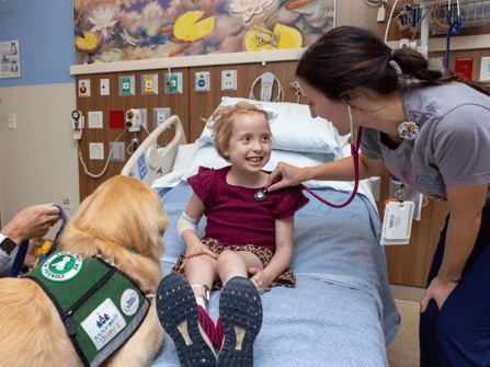 Piper at a child life visit