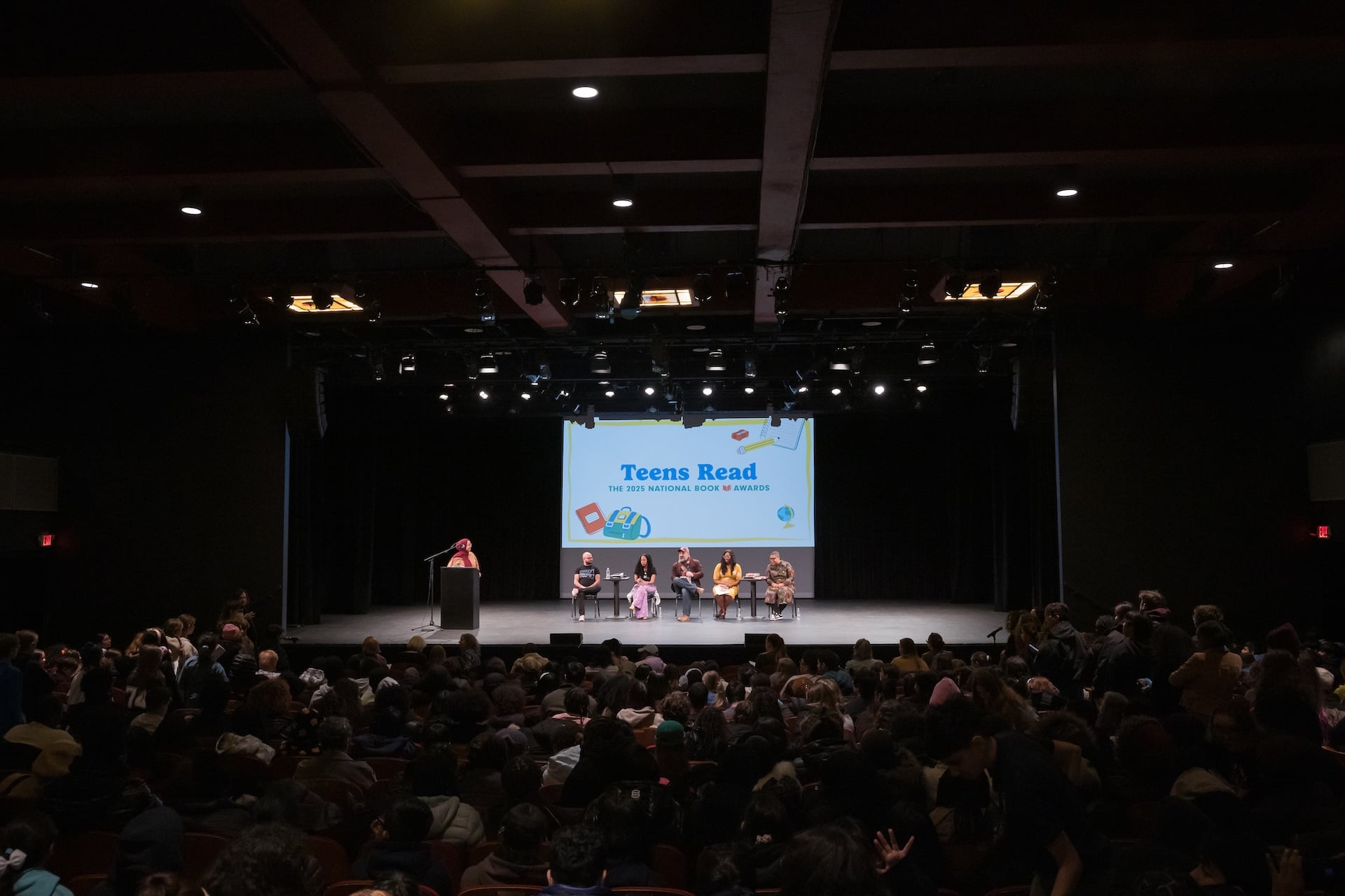Teens Read the National Book Awards Stage with the finalists.