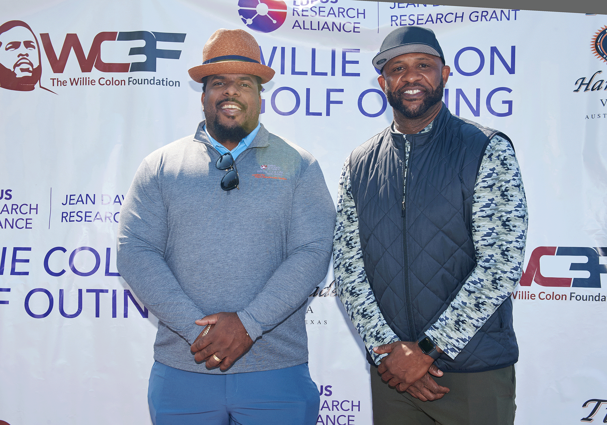 David-Harris-Nick-Mangold-Willie-Colon-CC-Sabathia-at-2021-Willie-Colon-Golf-Outing-Benefiting-the-Lupus-Research-Alliance  - Lupus Research