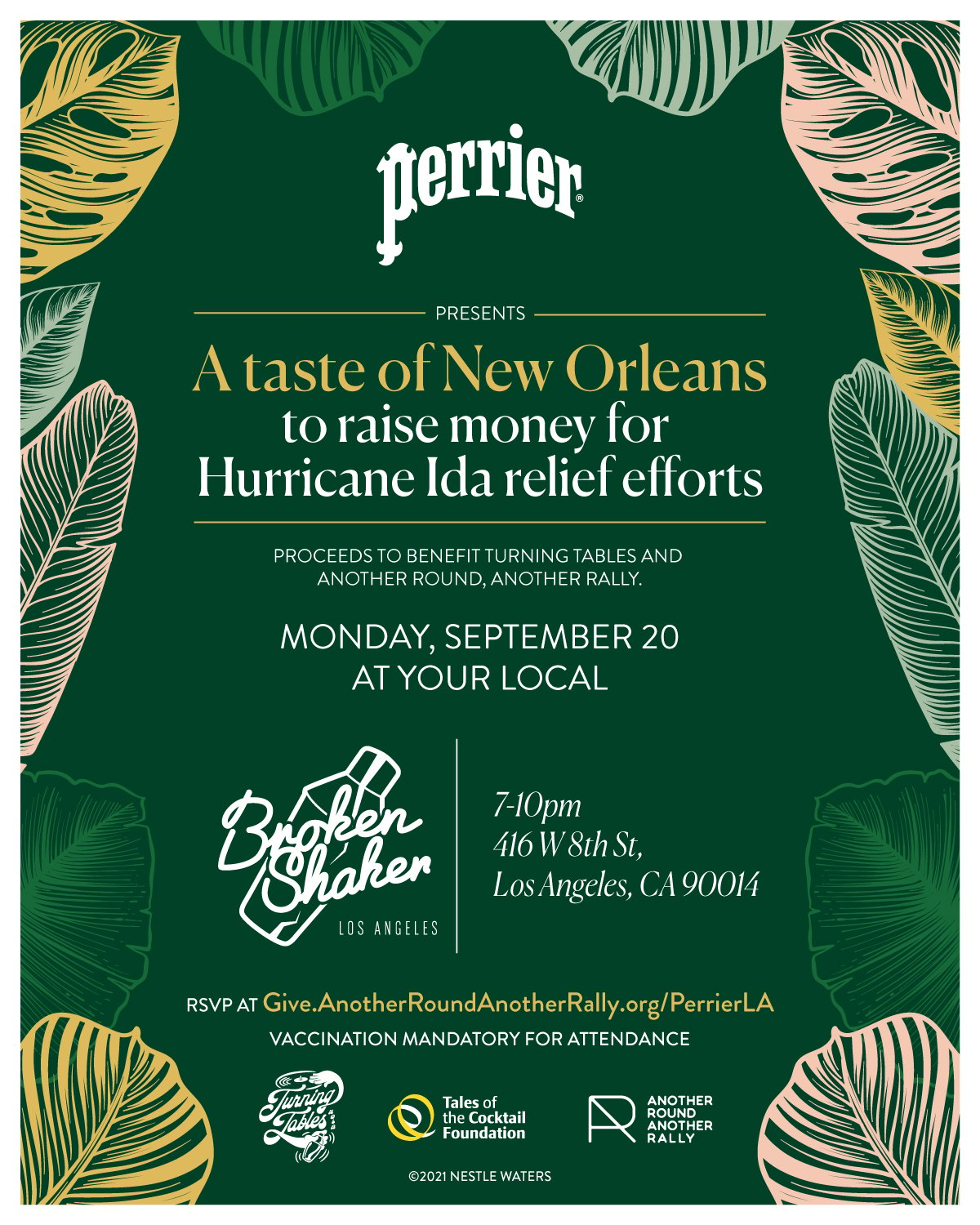 Perrier® Presents a taste of New Orleans Fundraising Event in Los