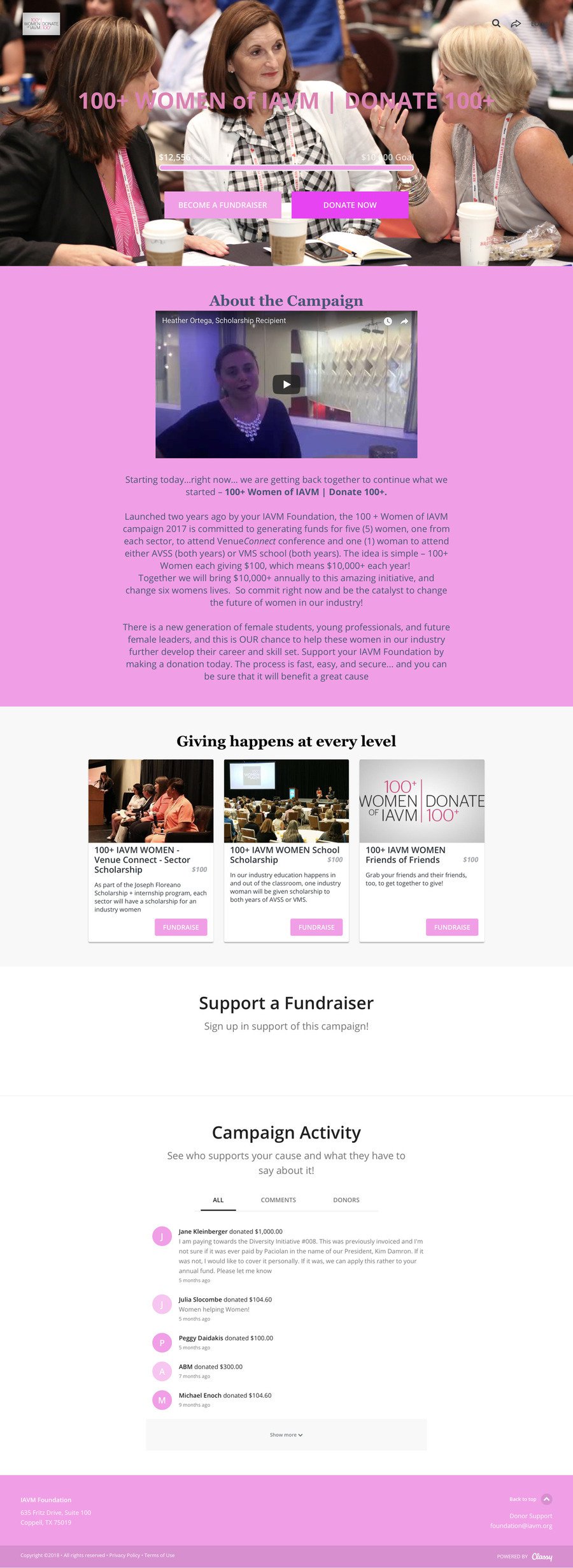 100+ WOMEN of IAVM | DONATE 100+ , a Peer-to-Peer campaign on Classy.org