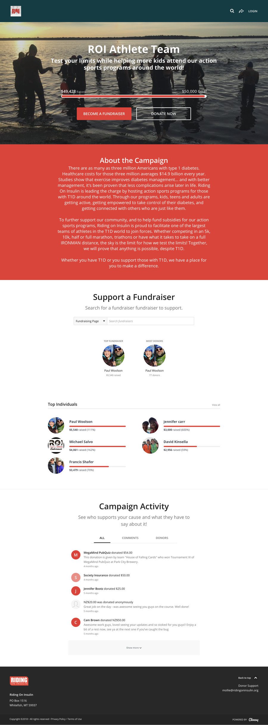 Riding On Insulin Endurance , a Peer-to-Peer campaign on Classy.org