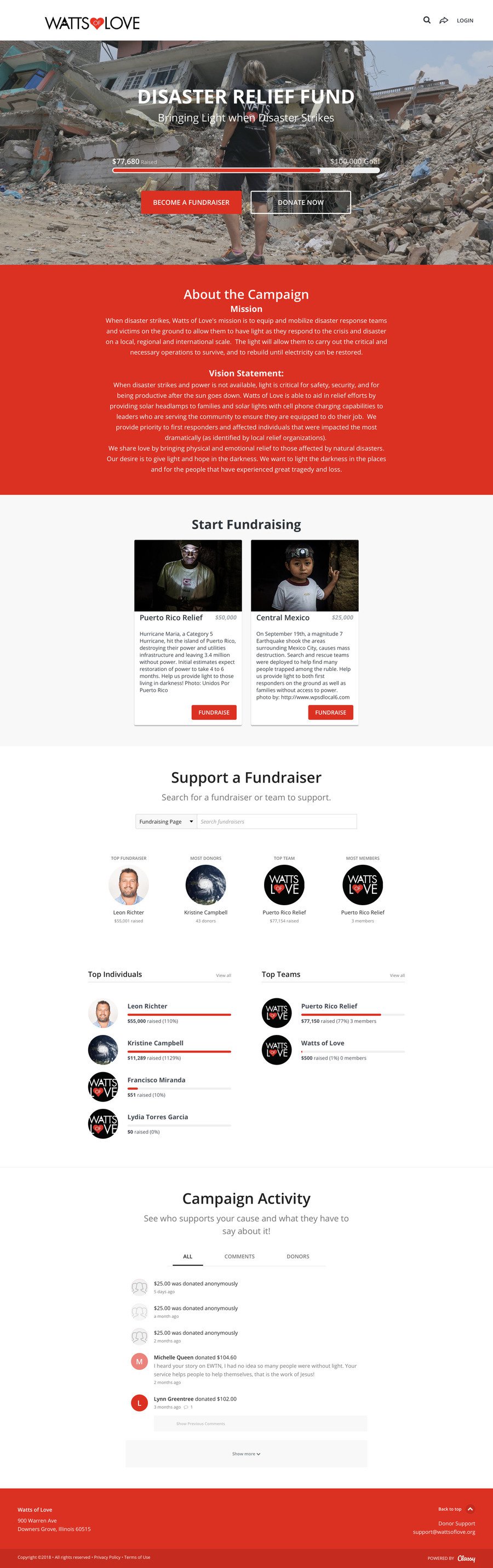 DISASTER RELIEF FUND , a Peer-to-Peer campaign on Classy.org