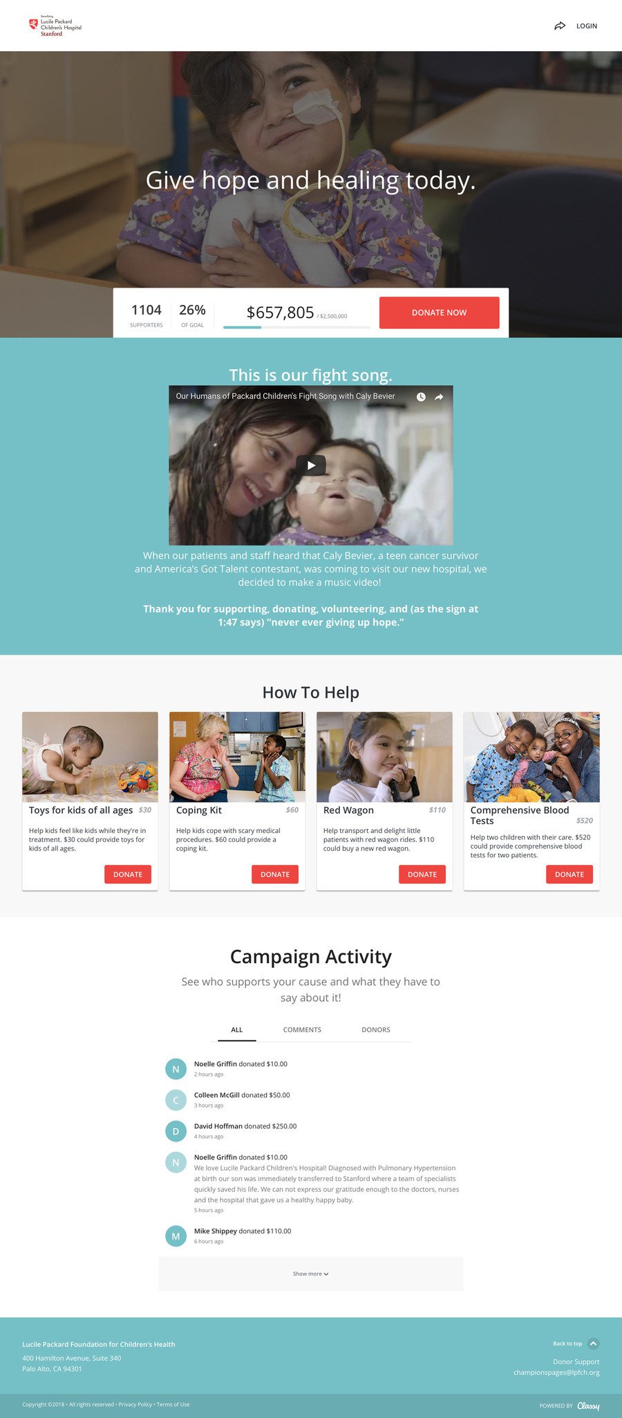 General Donations , a Crowdfunding campaign on Classy.org
