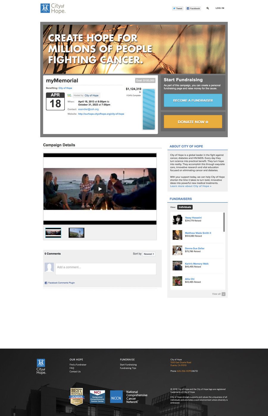 myMemorial , a Peer-to-Peer campaign on Classy.org
