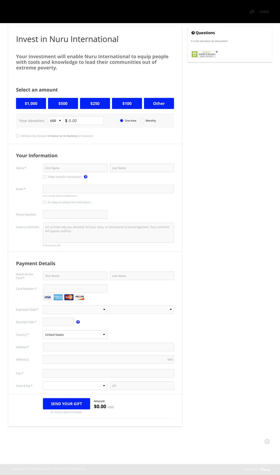 General Donations , a Donation campaign on Classy.org