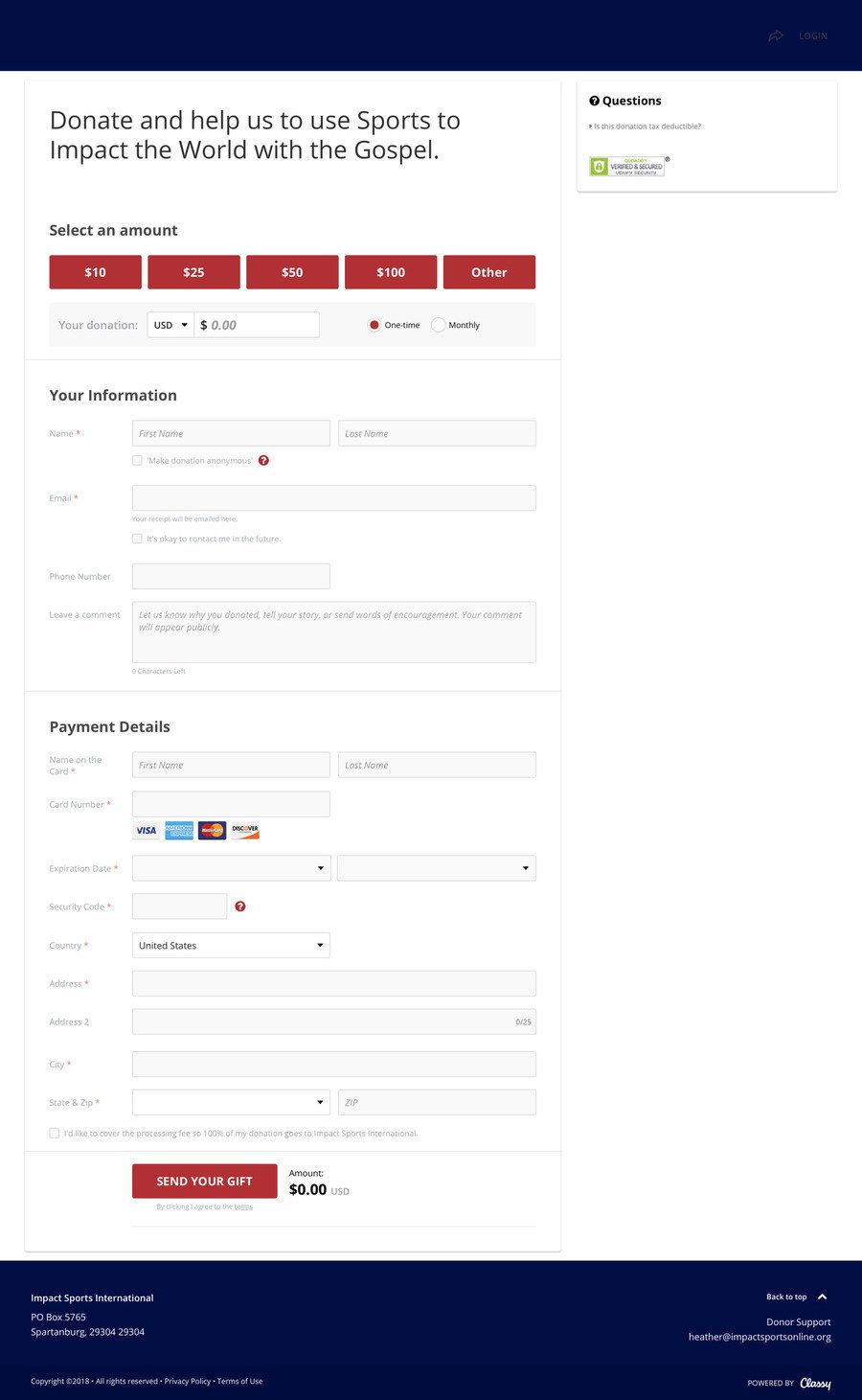 General Donations , a Donation campaign on Classy.org