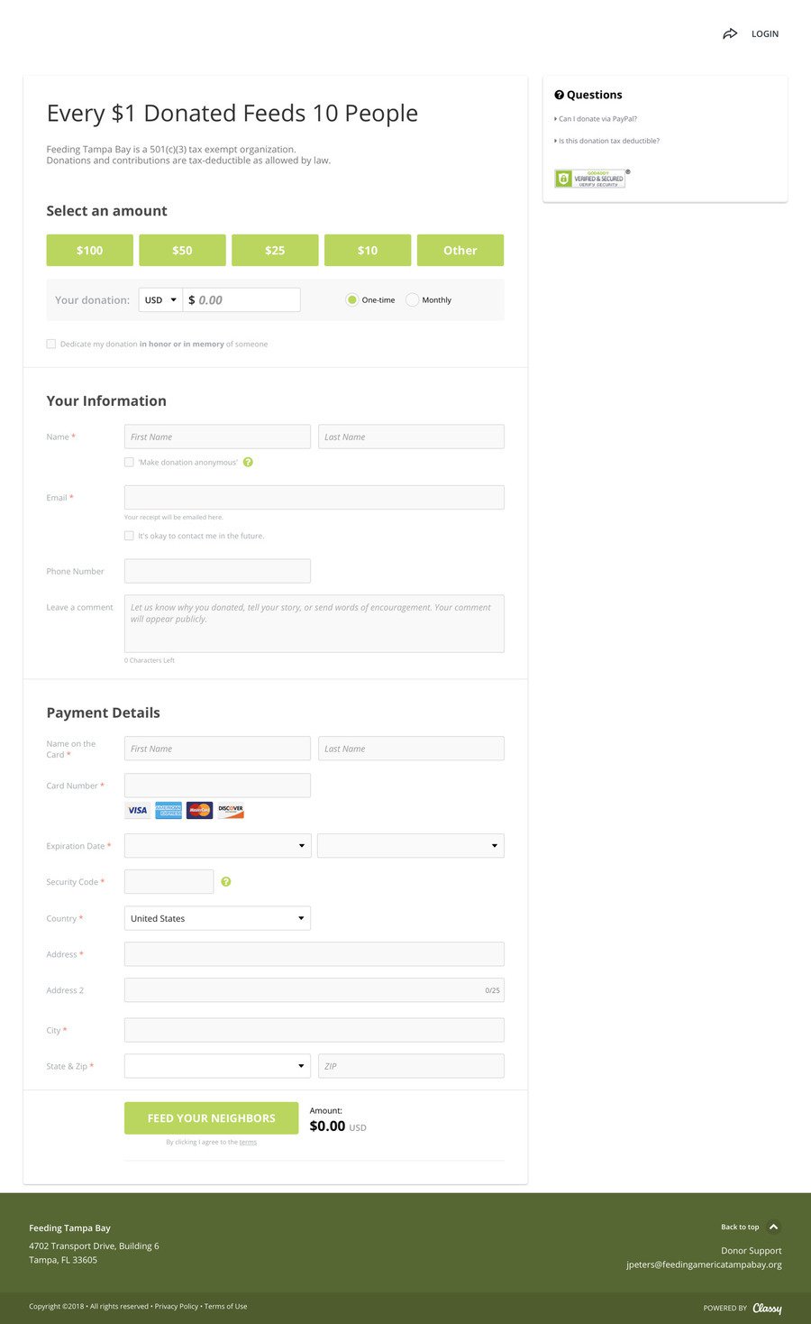 General Website Donations , a Donation campaign on Classy.org