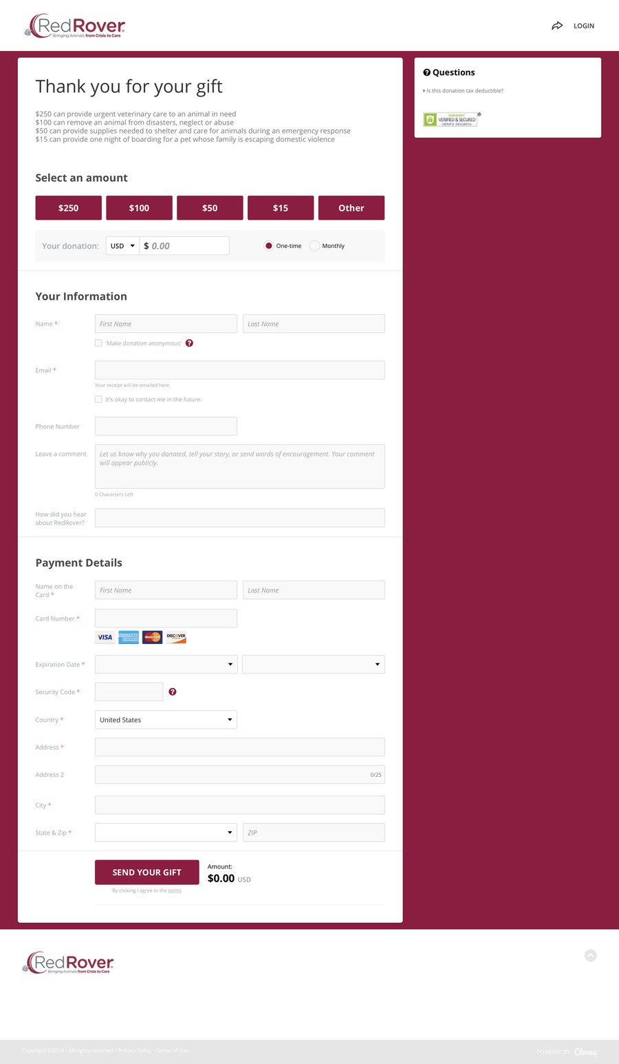 General Website Donations , a Donation campaign on Classy.org