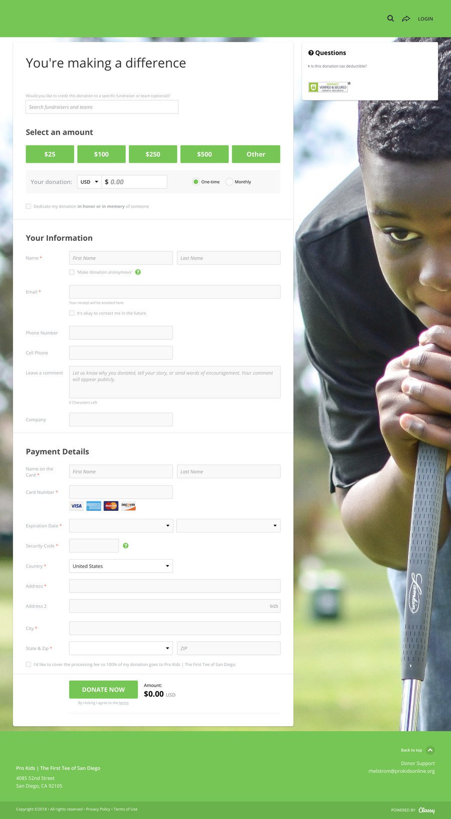 General Donations , a Peer-to-Peer campaign on Classy.org