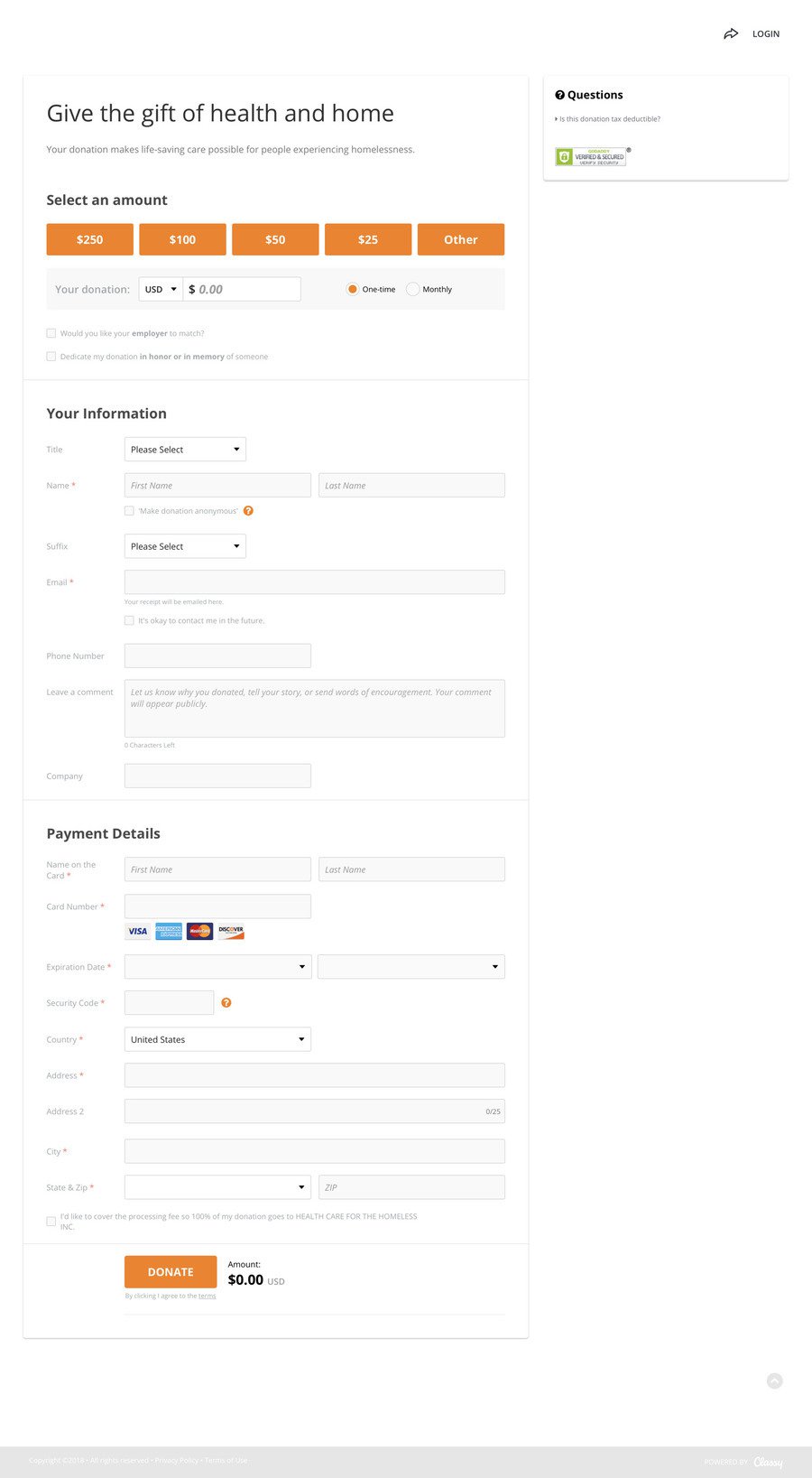 General Donations , a Donation campaign on Classy.org