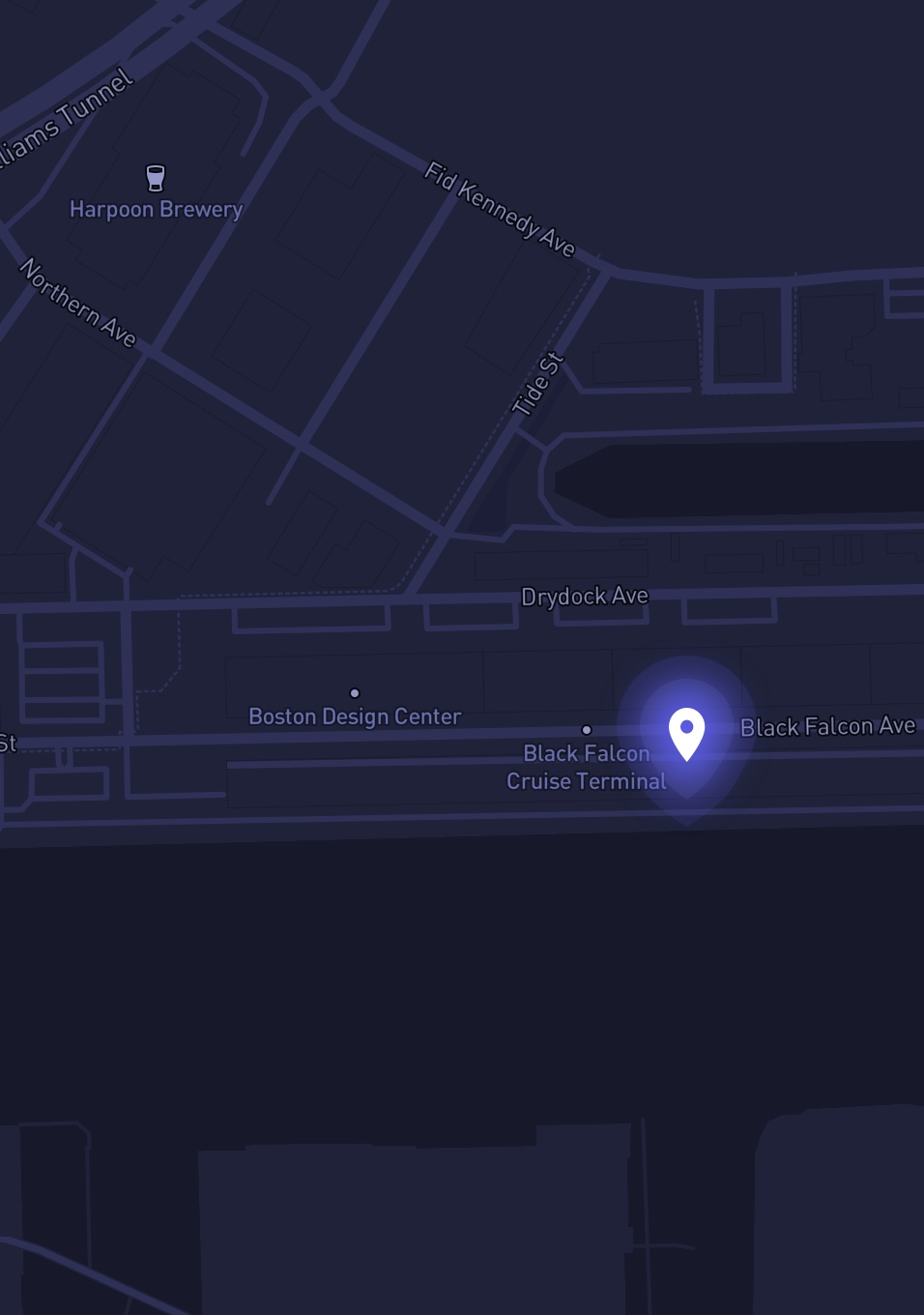 Map of how to get to Warehouse at Flynn Cruiseport Boston