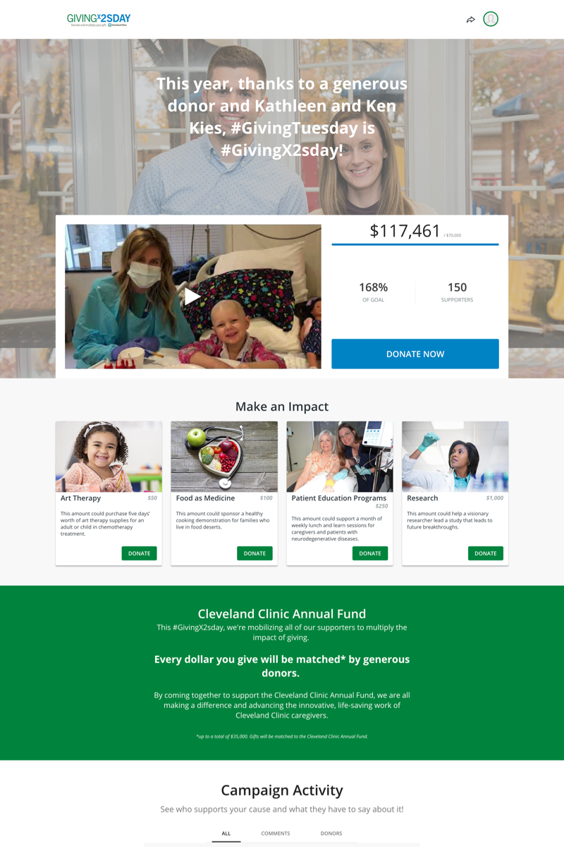 Cleveland Clinic’s Giving Tuesday Campaigncampaign image
