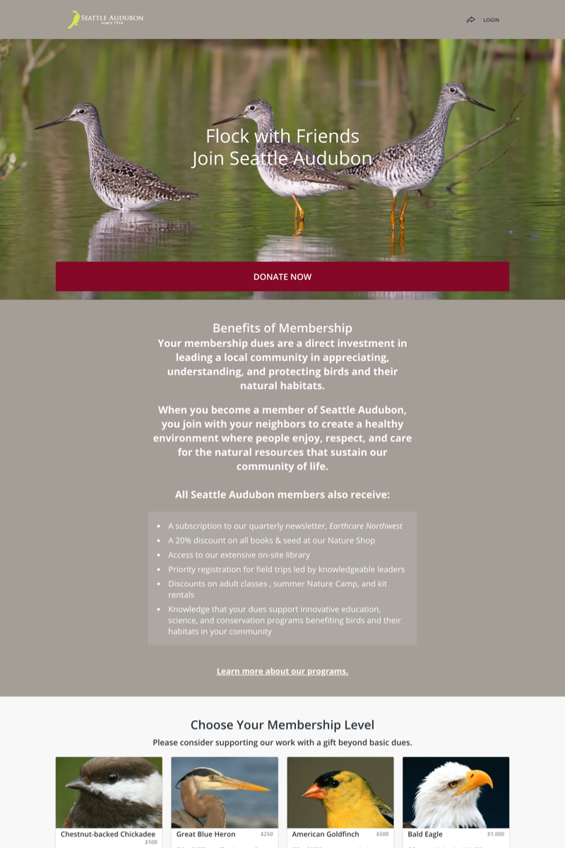 Seattle Audubon Society’s Membership Campaigncampaign image