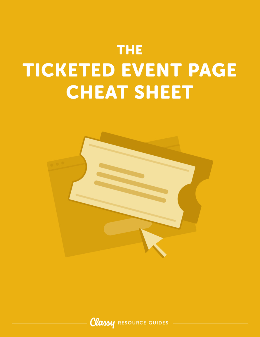 The Ticketed Event Page Cheat Sheet resource guide cover