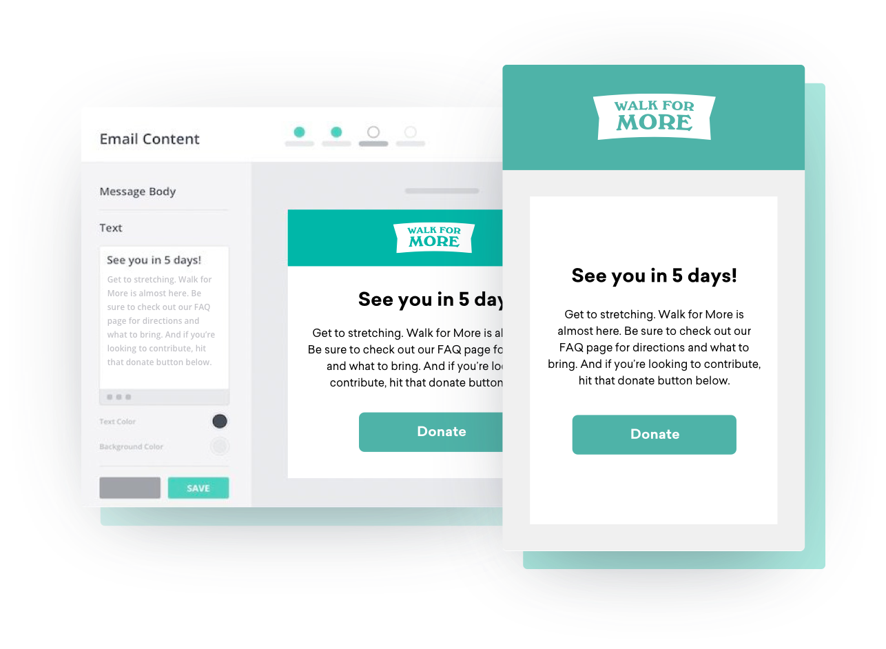 Automated email examples that allow organizations to engage with event attendees