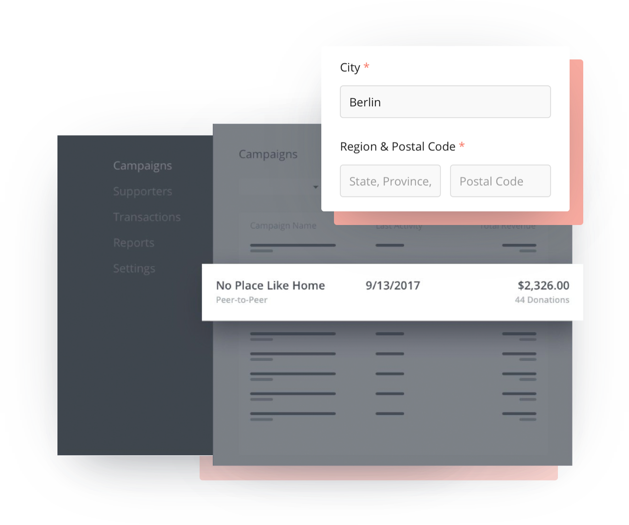 Classy passport dashboard with example data