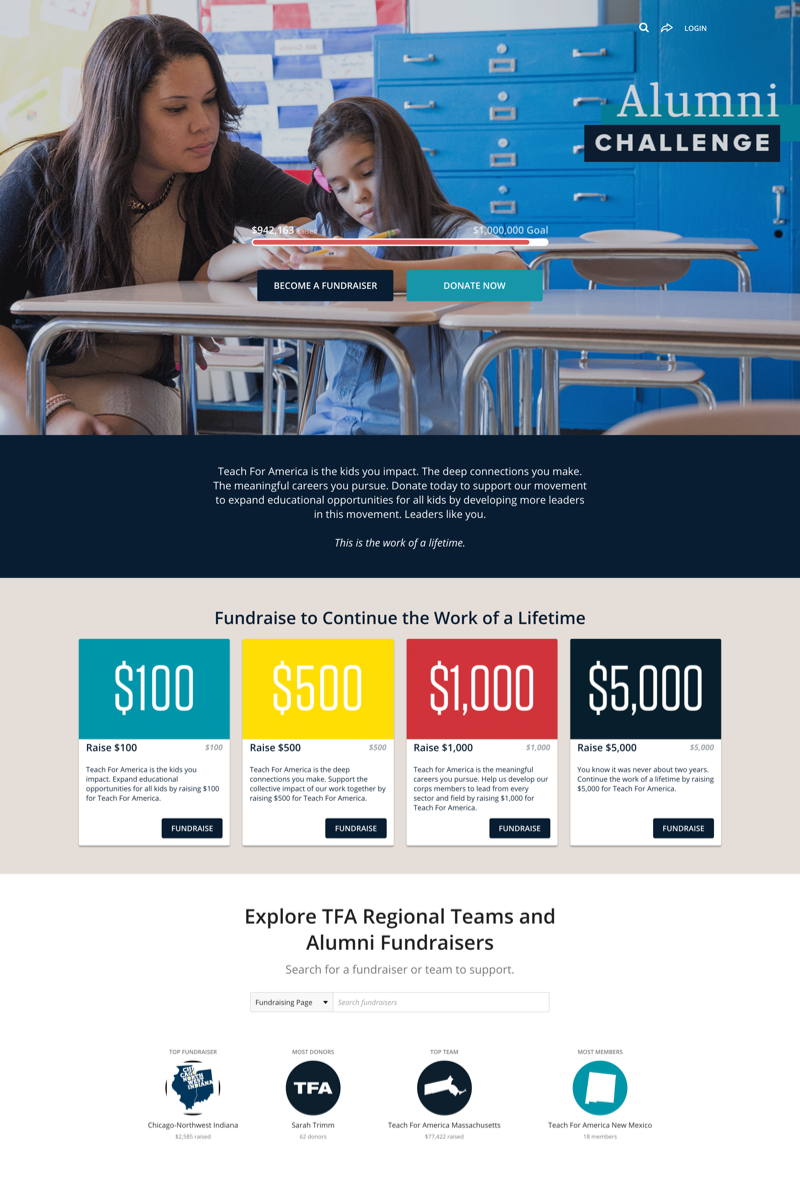 Teach For America’s Alumni Challengecampaign image