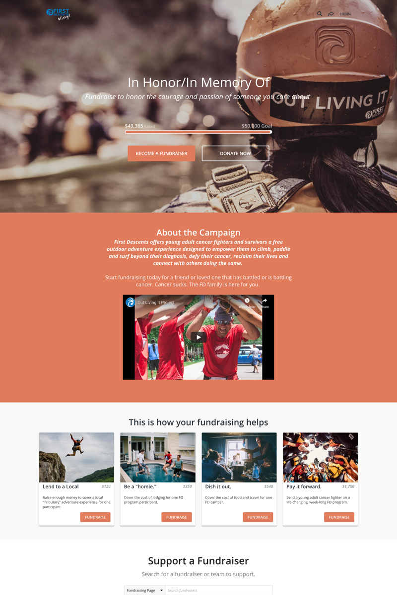 First Descents’ In Honor/In Memory Of Campaigncampaign image