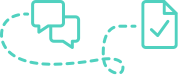 Chat boxes to represent talking to Classy Rep